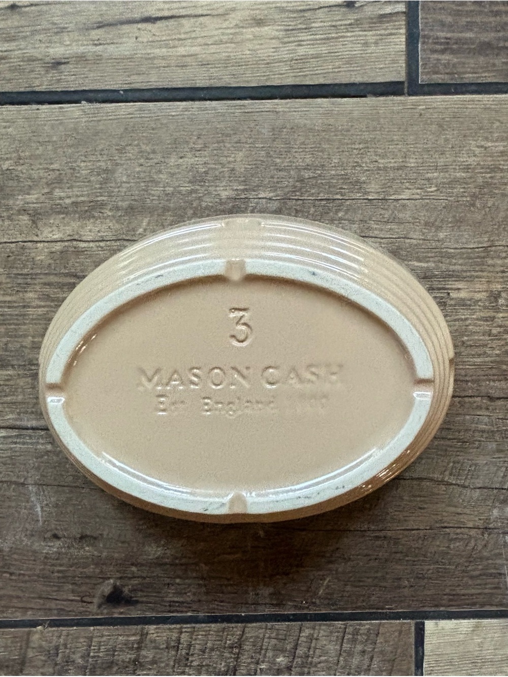 Mason Cash No. 3 Beige Stoneware Oval Baking Dish England Vintage 7” - Picture 5 of 8
